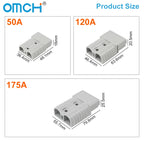 OMCH 1/2/5PCS 50A/120A/175A For Double Pole Plug Connector with Mount Bracket Panel Cover For Boat Truck Cable Connectors Plug