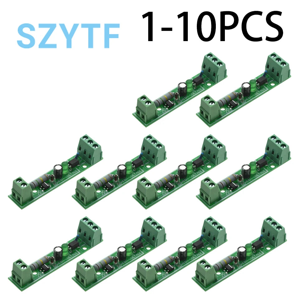 1-10Pcs 1-Channel 220V AC Optocoupler Module – High-Voltage Isolation Detector for PLC & Industrial Automation Control