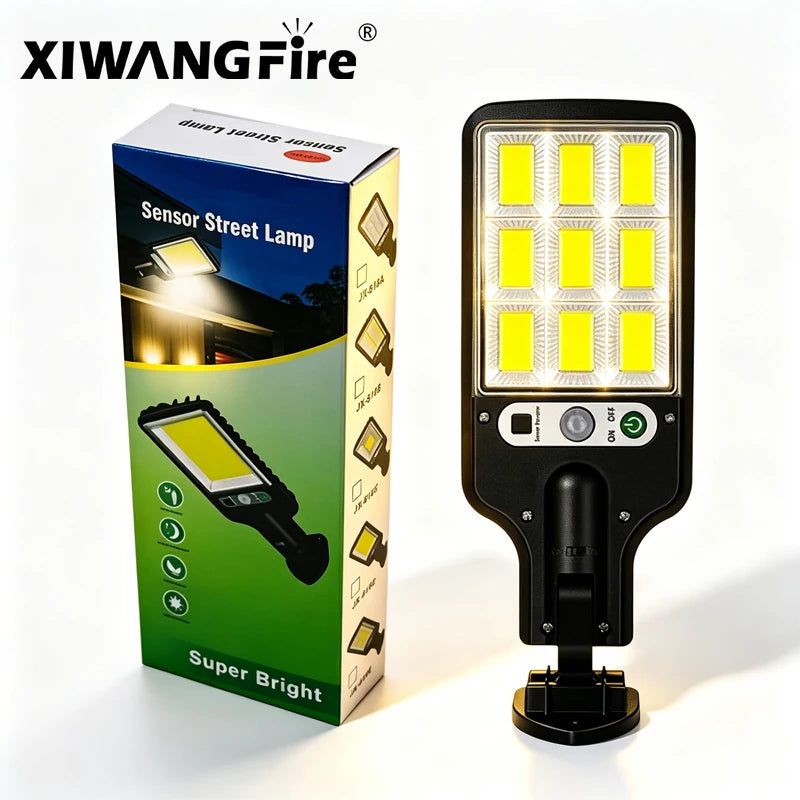 Outdoor Solar Wall Led Light with Human Body Motion Sensor 3 Modes Garden Terrace Garage Courtyard Waterproof Street Lighting