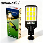 Outdoor Solar Wall Led Light with Human Body Motion Sensor 3 Modes Garden Terrace Garage Courtyard Waterproof Street Lighting