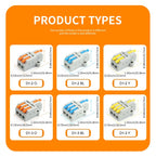 10/50 PCS Universal Compact Mini Fast Wire Connectors Lever Nut Crimp Splitter Electrical Conductors Push-in Home Terminal Block