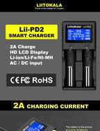 LiitoKala Lii-PD4/PD2 AC PD Charger LCD Fast Charging 4/2-Bay for 21700/18650/AA/AAA Multi-Protection Auto-Detect