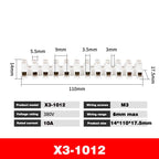 10Pcs 12 Position Electrical Wire Connector Retardant X3-1012 20A 30A Terminal Blocks Barrier Terminal Strip Plastic Terminal