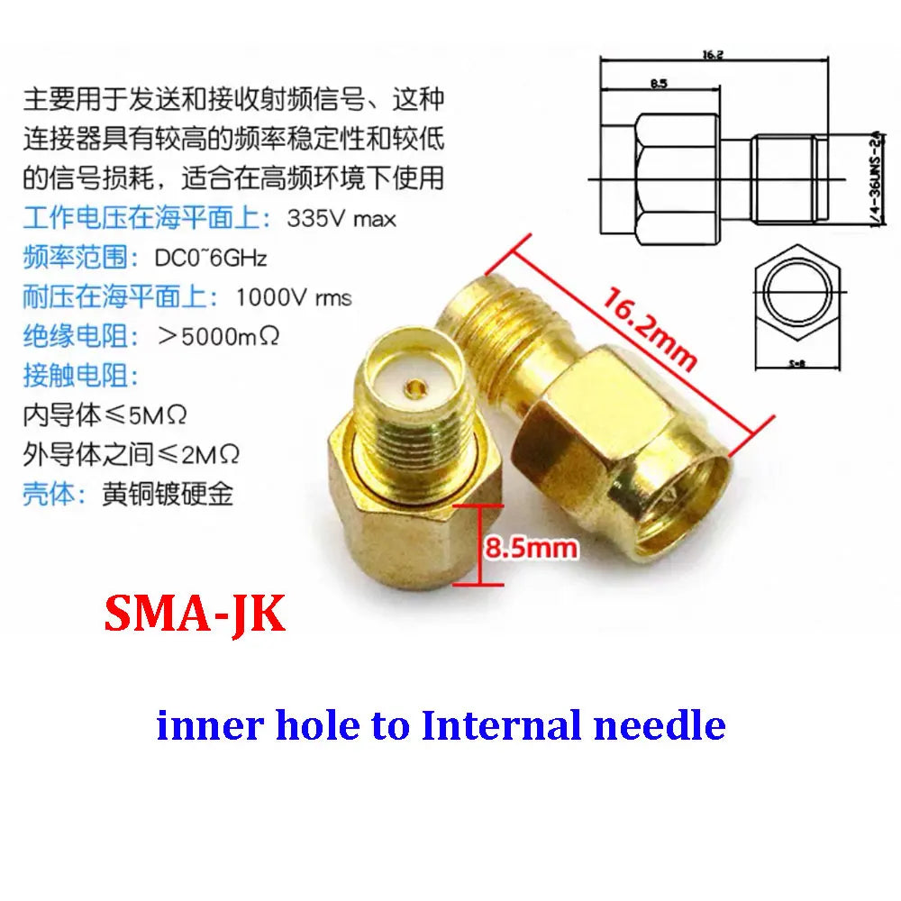 1/3/5piece SMA Male Female RF Straight Connector 90 Degree Right Angle Tee Type 3Way Splitter RPSMA To RP-SMA Male Adapter