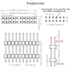 5pcs 2.54mm 2*40P Dual Row Double Plastic L20mm 25mm 30/40/45mm Breakable Gold Rohs PCB Board Spacer Male Pin Header Connector