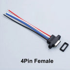 YanXi 2/5/10PCS 2Pin 4Pin Type-C Waterproof Female Connector Fast Charger Charging Interface USB Port Socket With Cable