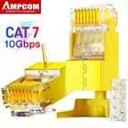 AMPCOM CAT7 RJ45 Connector with Load Bar, Two-Piece Suit 10Gbps STP Modular Plug for Cat7 CAT6A 23-26AWG Shielded Ethernet Cable