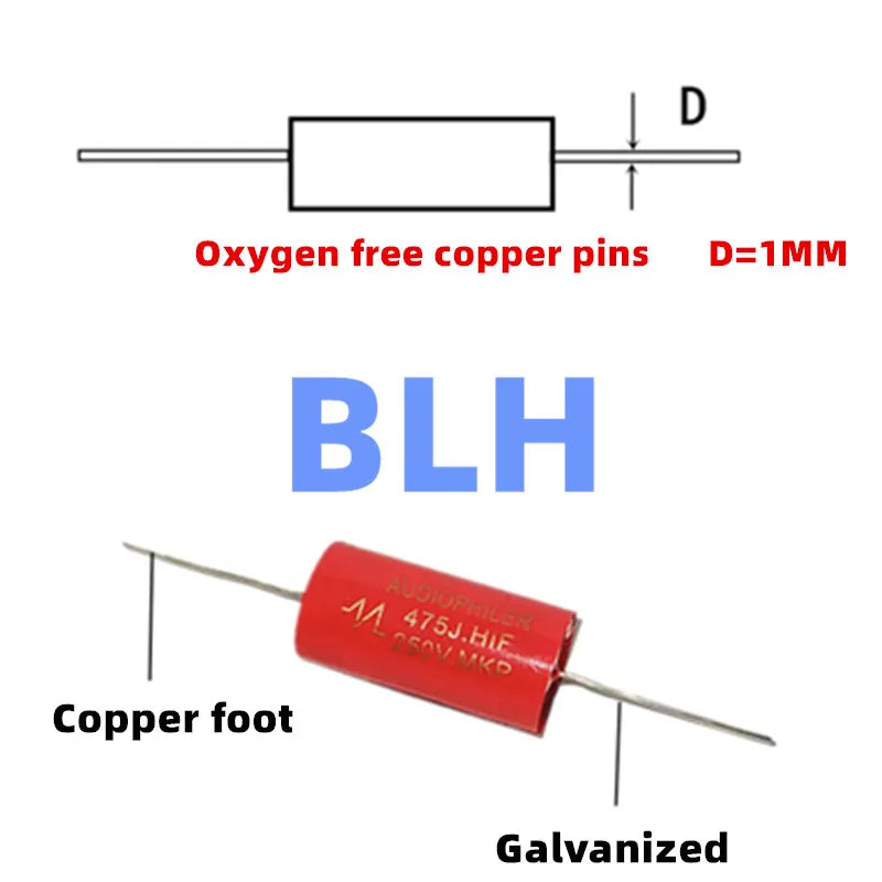 2PCS Speaker Divider High Tone Poleless MKP Capacitor 250V  4UF 405 4.7UF 475 5.6UF 565 6.8UF 685 8.2UF 825 10UF 106 12UF 126