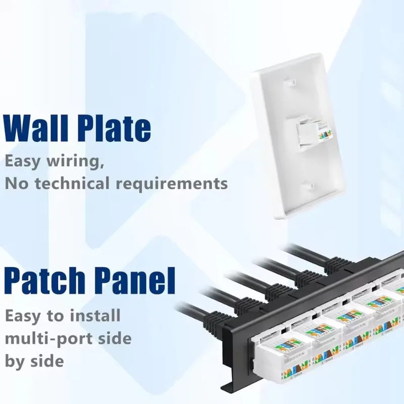 1-10PCS Cat6/Cat5e Ethernet Keystone Jack No Punch-Down Tool-Less RJ45 Module Coupler Ethernet Module Female Jack Wall Adapter
