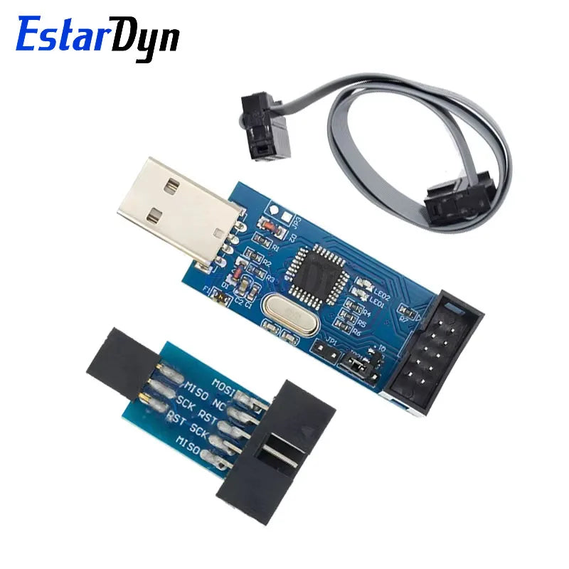 Estardyn New USBASP USBISP AVR Programmer USB ISP USB ASP ATMEGA8 ATMEGA128 Support Win7 64K 10Pin To 6 Pin Adapter Board