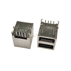 5/10Pcs Double USB Type A Female Solder Jacks Connector PCB Socket USB-A Type 90 Degrees / 180 Degrees Adapter