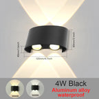 LED Wall Sconces 2W/4W/6W/8W/10W Modern Wall Light, Hardwired Aluminum Wall Lamp,Black Up Down Wall Mount Lights for Living Roo
