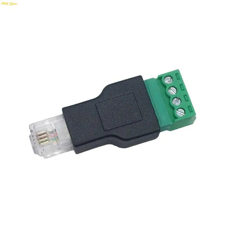 U1JB RJ11 to Screw Terminal Adapter 4P 4C Male to 4 Pin Screw Terminal Connector