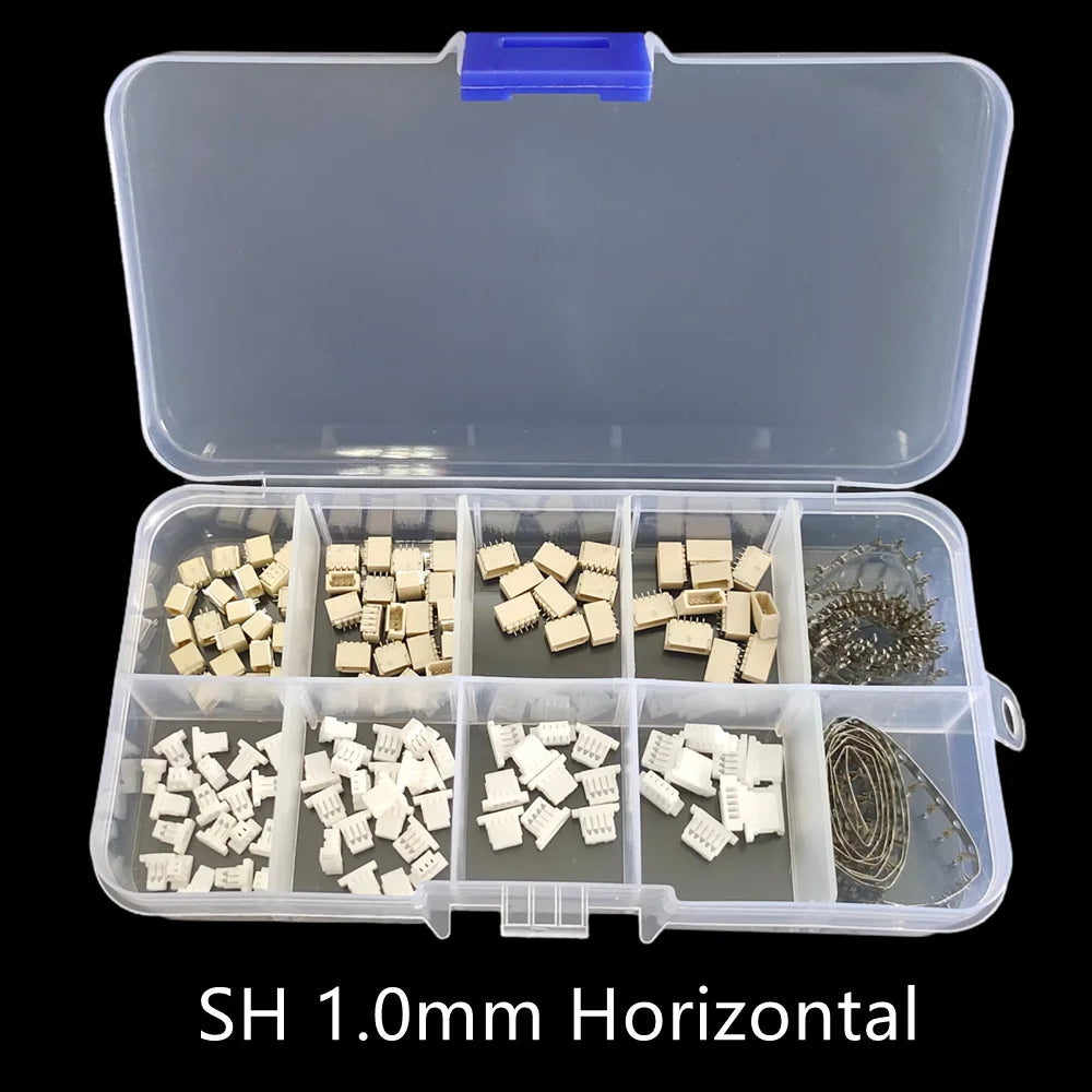 1 Box JST Connector Assortment Kit - SH1.0/ZH1.5/PH2.0/XH2.54 2-5Pin Male/Female Socket with Horizontal/Vertical Header