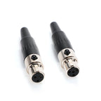 1Pcs High Quality Mini XLR 3 4 Pin Female Plug Small XLR Audio Microphone Connector for MIC Soldering Straight