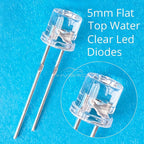 100/1000PCS 5mm Flat Top F5 Emitting Diode LED Wide Angle Ultra Super Bright Bulbs Light Lamp Diodes White Red Yellow Blue Green