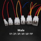 4Pcs 2.8mm Auto Electrical Connectors Kit, Male Female Wire Harness Plugs with 10cm Pre-crimped Cables (2/3/4/6/9 Pin)