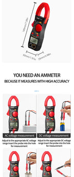 ANENG ST170 Clamp Meter Digital Multimeter Tester 500A AC Current AC/DC Voltage+B18 Highlight Voltage Tester Pen Electrician Set
