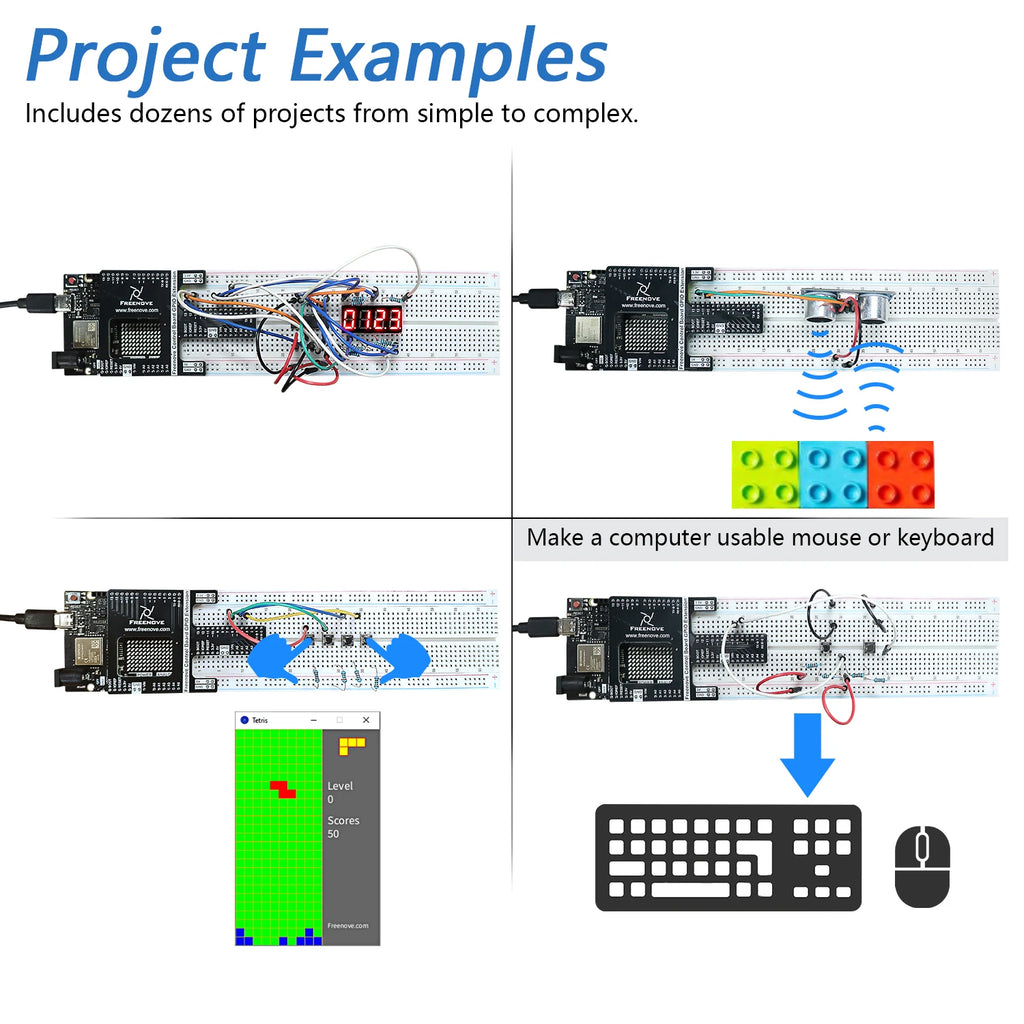 Freenove Ultimate Starter Kit for Arduino UNO R4 V5 WiFi Mini, Arm Cortex-M4, 399-Page Detailed Tutorial, 220 Items, 78 Projects