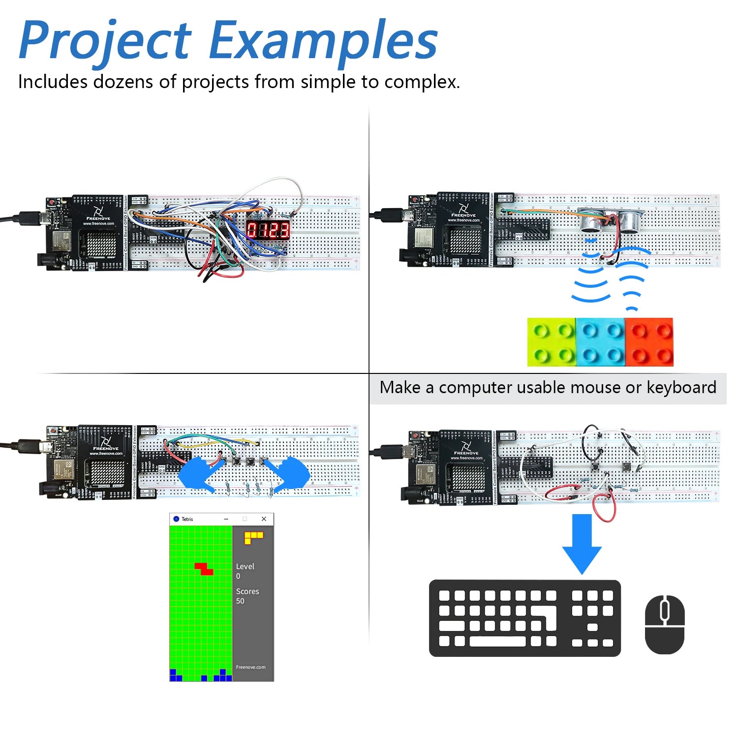 Freenove Ultimate Starter Kit for Arduino UNO R4 V5 WiFi Mini, Arm Cortex-M4, 399-Page Detailed Tutorial, 220 Items, 78 Projects