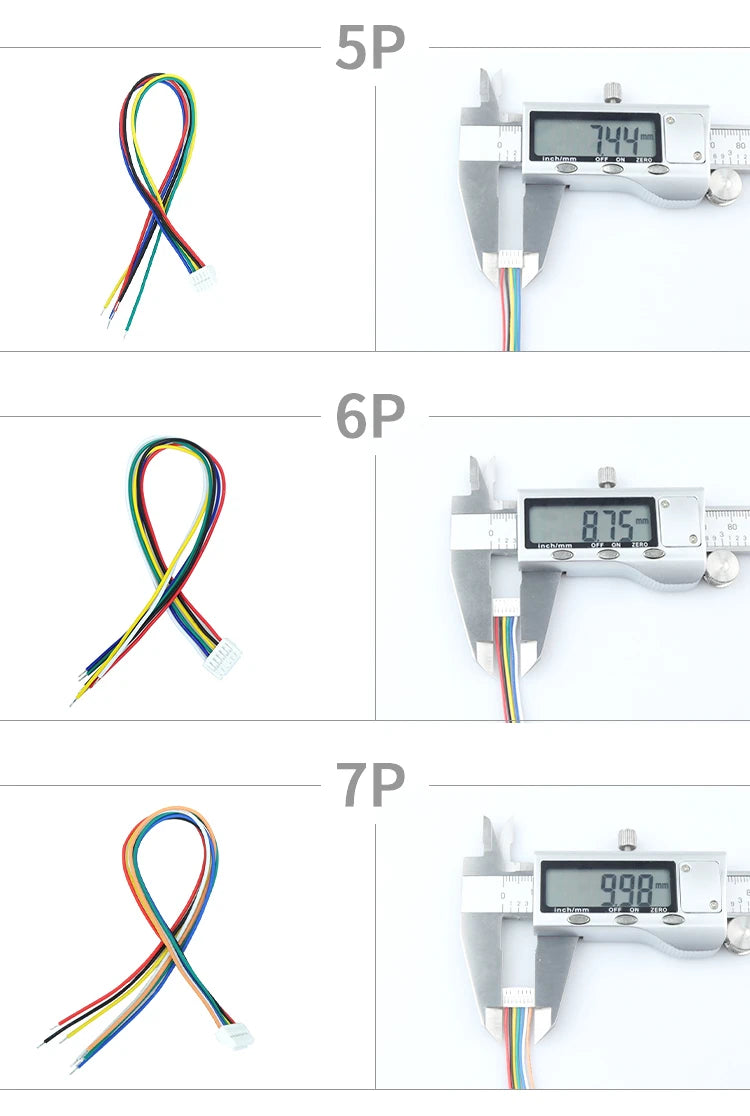 10Pcs/lot GH1.25 2P/3P/4P/6-pin JST GH Series 1.25mm Male Plug Connector 28AWG Wire Single/Double/Same/Reverse Connector 1.25MM