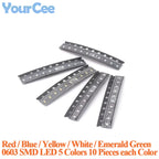 50pcs-390pcs SMD LED 0402 0603 0805 1206 3528 2835 5050 5730 Diode Red Blue Yellow White Green Orange Purple Pink