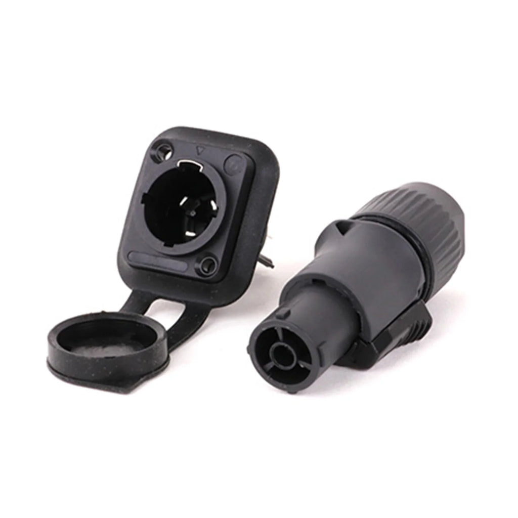 2pcs 3Pins Waterproof IP65 True Locking Powercon Male Plug Jack Power Female Sockets Chassis Wire Connectors