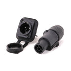 2pcs 3Pins Waterproof IP65 True Locking Powercon Male Plug Jack Power Female Sockets Chassis Wire Connectors