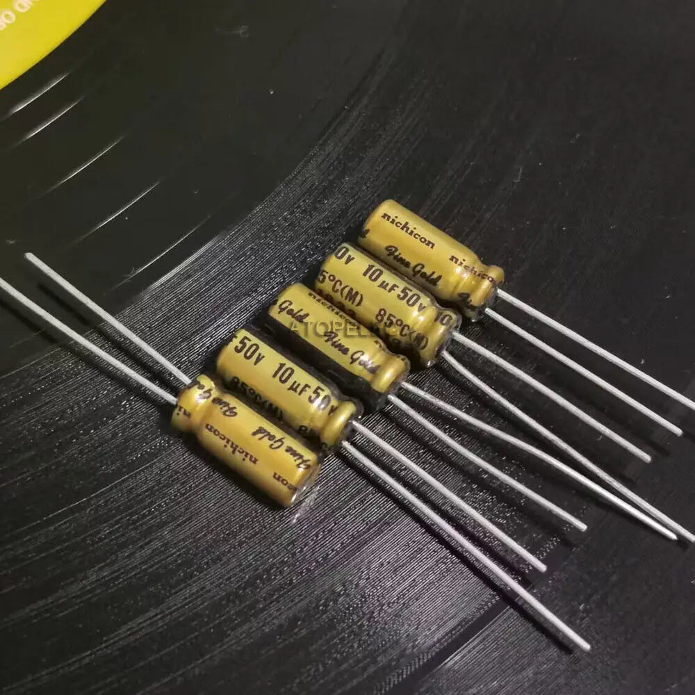 10pcs Nichicon FG Fine Gold Series Electrolytic Capacitor Hi-Fi Audio 0.33uF/1uF/2.2uF/3.3uF/4.7uF/10uF/22uF/47uF/100uF 25V/50V