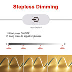 5V USB COB LED Strip Light 3Keys Touch Dimmable ON/OFF Switch Bright Red Green Blue Warm White 320LEDs Flex Ribbon Tape 8mm PCB