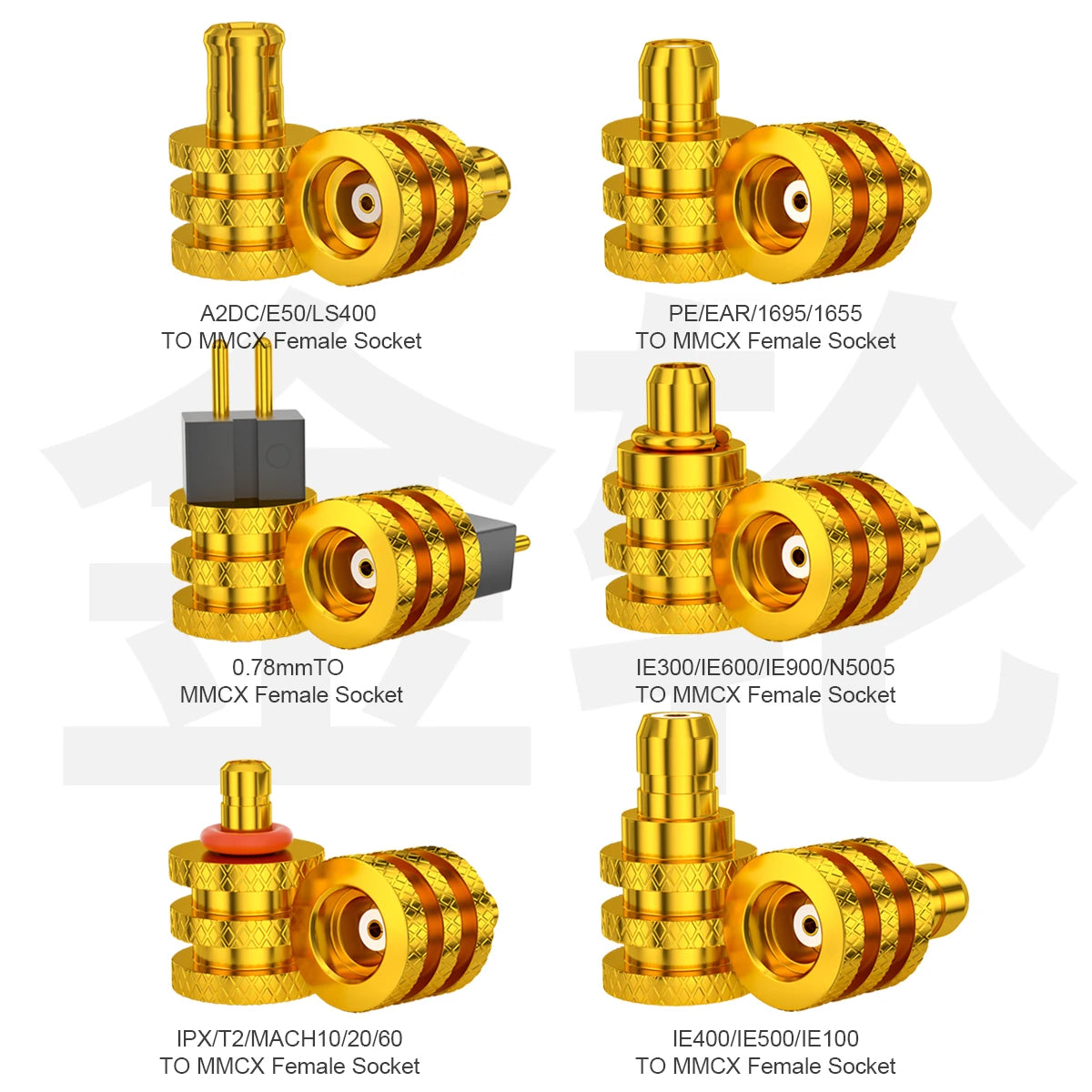 QYFANG Golden Wheel 0.78 Ear/IE300/IE900/IPX/A2DC/IE400 to MMCX Female Base Adapter