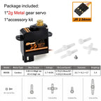 DSPOWER 2g Plastic/Metal Gear Motor Mini Micro Servos for RC Car Airplanes Fixed-wing Quadcopter Boat Plane Robot Wltoys Axial