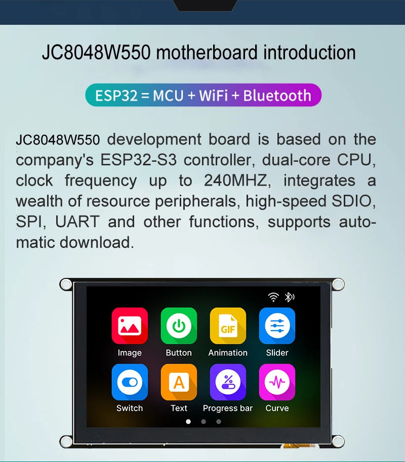ESP-32-S3 5-inch IPS 800*480 16M FLASH 8M PSRAM LCD Display Module with WIFI and Bluetooth LCD-TFT HMI Touch Display Module