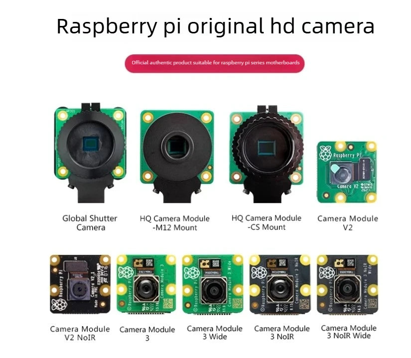 Raspberry Pi 5 Camera V2 3 Wide NoIR HQ M12 Original Support RPi 5/4B/3B/2/1/Zero Board