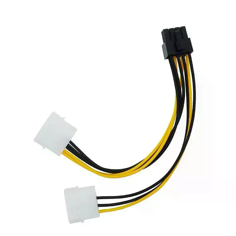 8Pin Male to Dual 4Pin Female PCIe Molex Power Cable High Compatibility for All Major Brand Graphics Cards