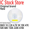 4000PCS SMD NTC Thermistor Resistor B:3435 3500 3950 4100 4200 0603 1K 2.2K 4.7K 5K 10K 47K 50K 68K 150K 220K 470K