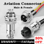 5/10/20 Set GX16 Metal Aviation Socket Coupler  2 3 4 5 6 7 8 9 10 12 14 15 Core Pins Male and Female Connectors Mobile & Fixed