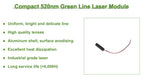 Economical Compact Green Line Laser Diode Module 520nm D12mm 5mW 3V 5V 12V 24V Industrial Grade for Woodworking Machinery