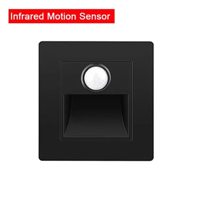 PIR Motion Detector Light Sensor LED Lights AC 110V-220V Recessed Staircase Bedroom Wall Lamp LED Night Light