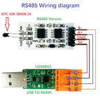 1k-100K Resistance to RS485 RS232(TTL) Converter 10K 3950 NTC Thermistor Temperature Acquisition Module