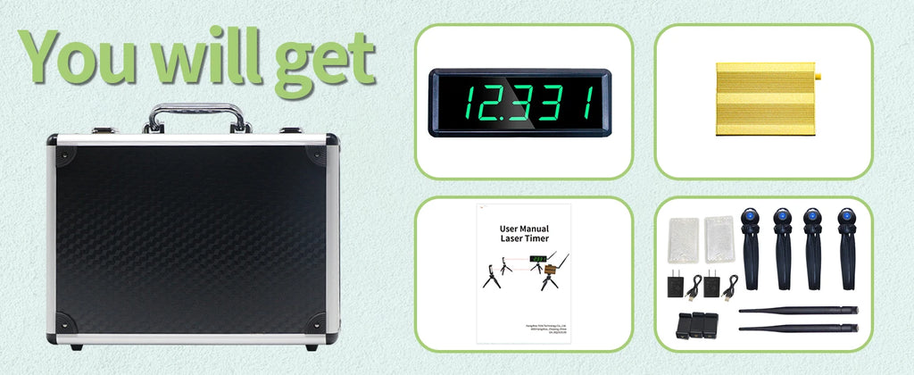 GANXIN Wireless Laser Timer for Sprints Race Clock Racing Timer With  Battery Powered