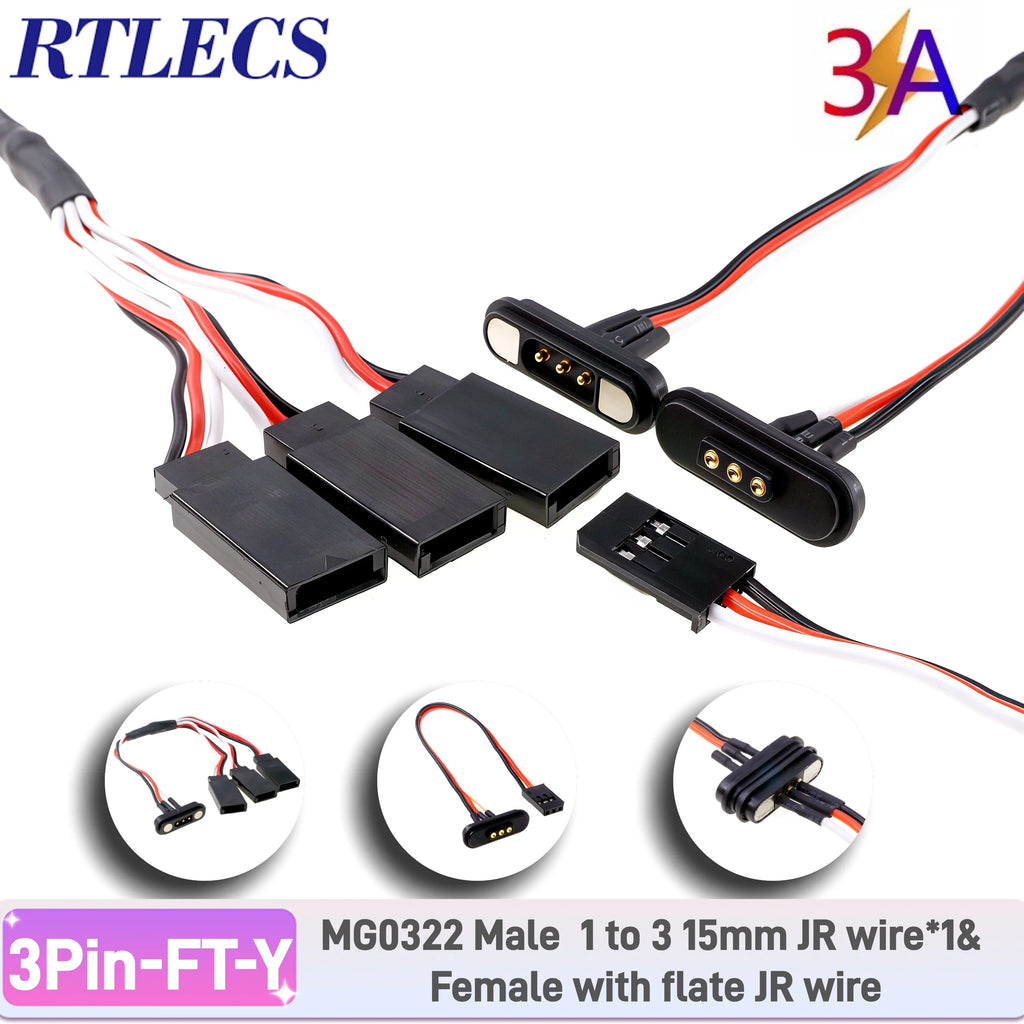 RTLECS Magnetic Connector RC Car Drone JST JR 24V 3A DC Power Battery Charger SM Led Strip Blind Connect USB Cable 2/3/4 Pin
