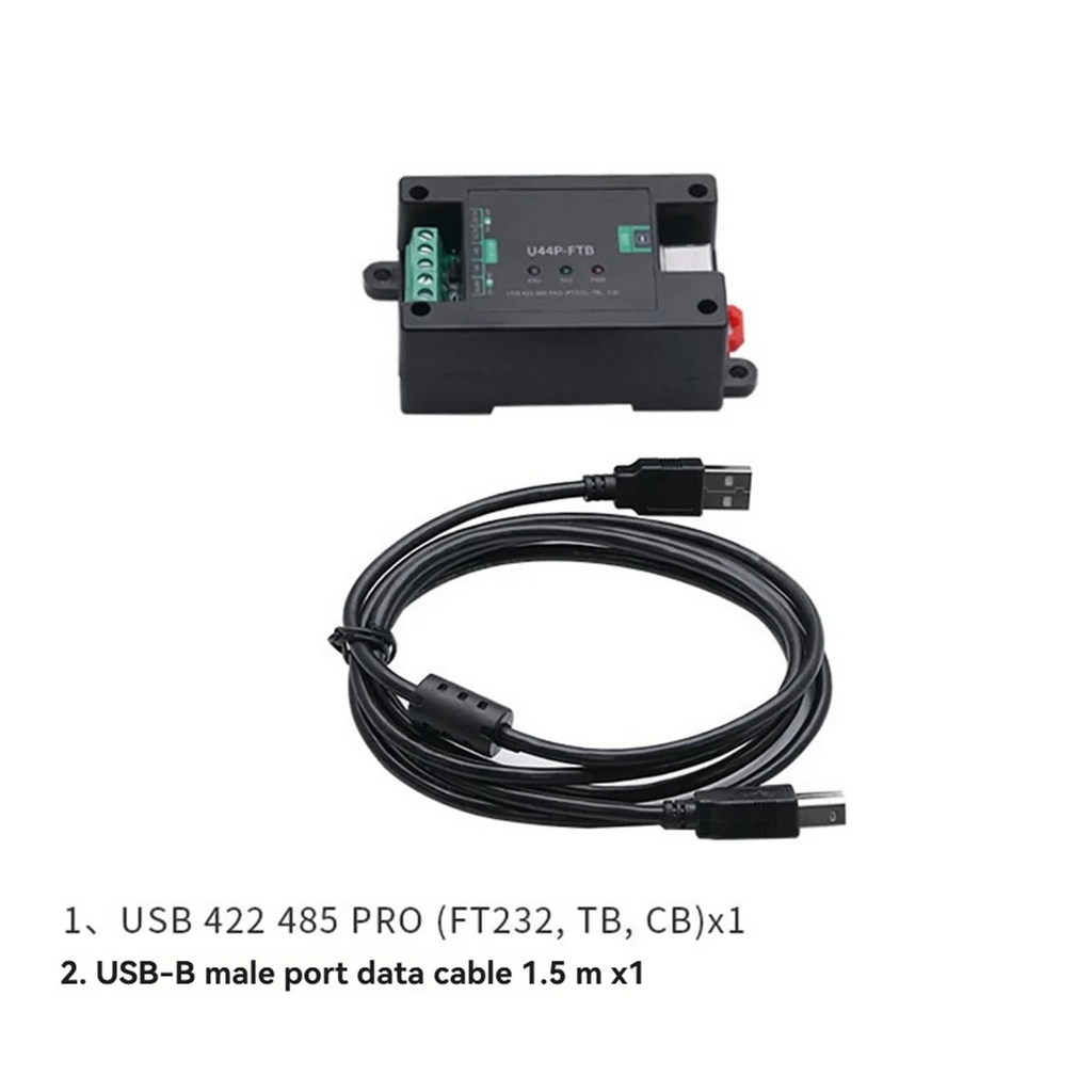 ●  Serial Port Converter Module with Guide Rail DB9 Male/USB-B Interface U44P-FTB USB 422 485 PRO(FT232,TB, CB)