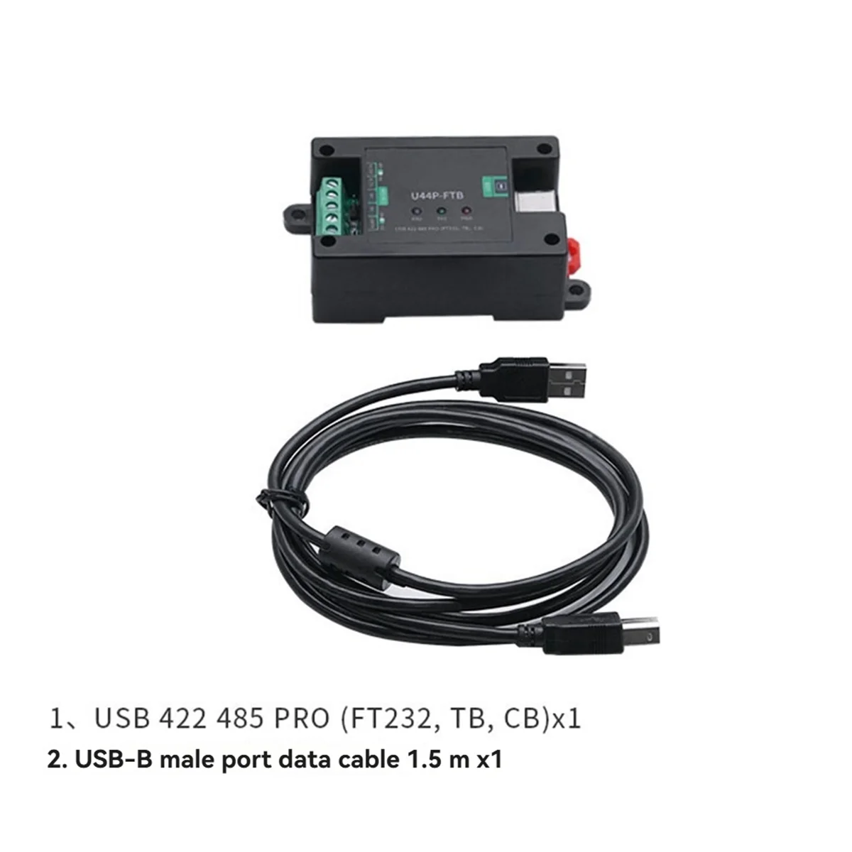 ●  Serial Port Converter Module with Guide Rail DB9 Male/USB-B Interface U44P-FTB USB 422 485 PRO(FT232,TB, CB)