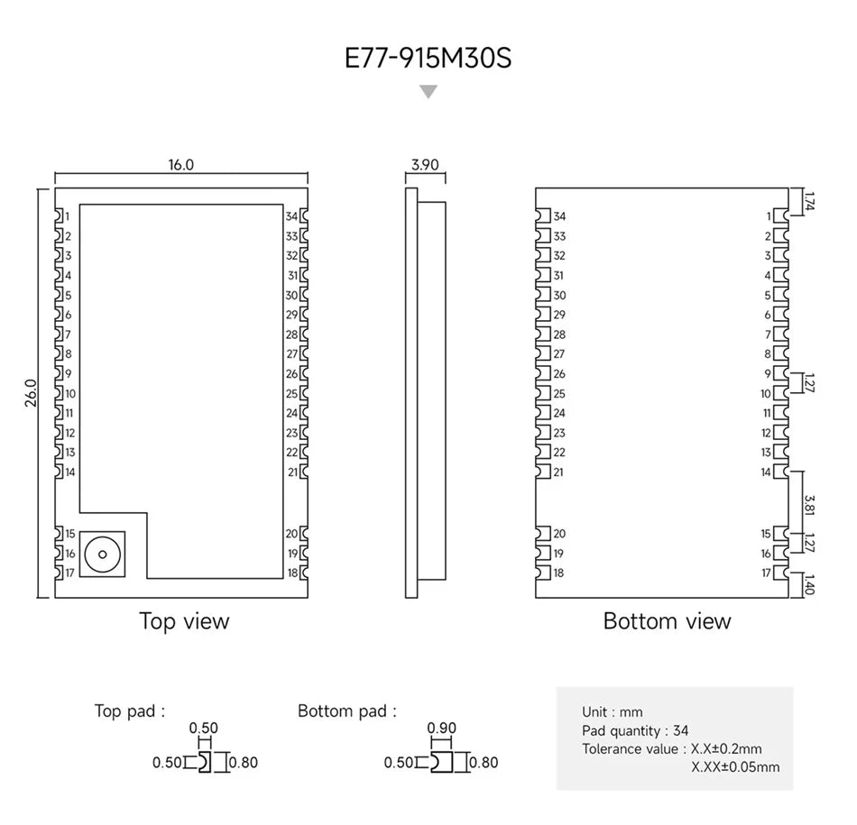 LoRaWan EBYTE E77 Series STM32 Wireless Module 433/915MHz ARM Cortex-M4 Low Power Consumption SoC Support AT Command ABP/OTAA