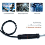 Ethernet LAN CAT6A Shielded IP68 M23 RJ45 Waterproof Connector RJ 45 Female Network Cable Extension Adapter