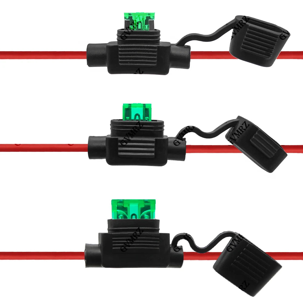 1Set 1A-40A Waterproof 32V Mini/Small/Medium Auto Fuse Holder 18/16/14/12/10AWG With Car Blade Fuse 3A 5A 7.5A 10A 15A 20A