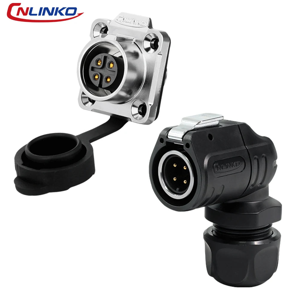 LP-16 2 Pin Right Angle Industrial Connector IP68 Waterproof Male Plug Female Socket Set Aviation Connector for LED Solar Use