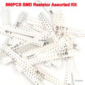 660PCS SMD Resistor Assorted Kit 0603 0805 1206 1% Resistance 1 Ohm to 1M Ohm Chip Resistors for Electronics DIY