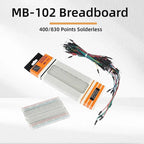 MB-102 Breadboard 400 830 Points Solderless PCB Bread Board Jumper Wire Cable Prototype Board DIY for Arduino Kit
